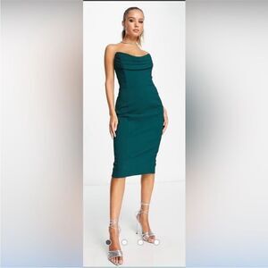 NWT Lavish Alice Elegant Teal Strapless Dress, US6